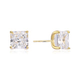 CRUSHED ICE PRINCESS CUT STUDS| GOLD