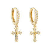 HOPE CROSS EARRINGS | GOLD