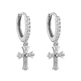 HOPE CROSS EARRINGS | SILVER