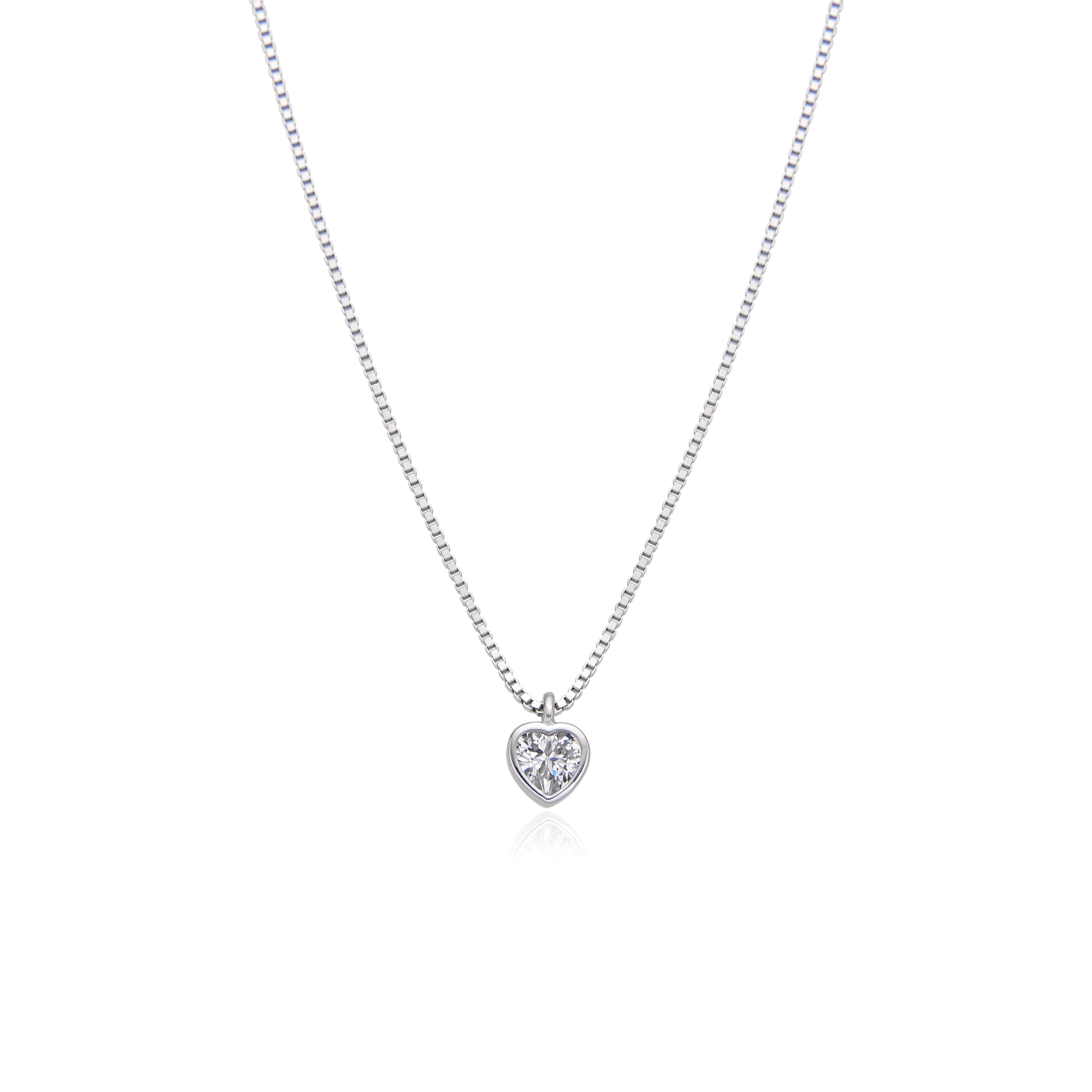 Silver Vera Heart Necklace