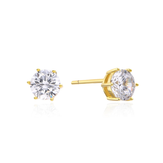 6-CLAW SOLITAIRE STUDS | GOLD |5mm