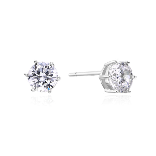 6-CLAW SOLITAIRE STUDS | SILVER | 5mm