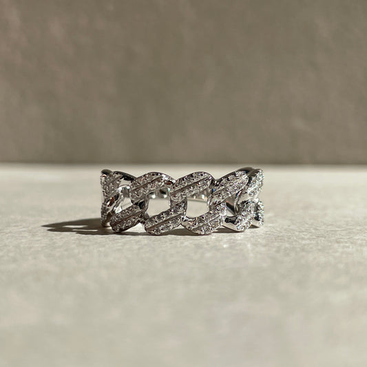 CHAIN DIAMOND RING | SILVER