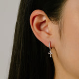 HOPE CROSS EARRINGS | SILVER