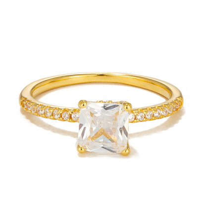 PRINCESS CUT RING | GOLD