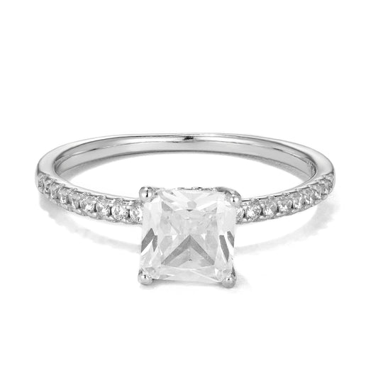 PRINCESS CUT RING | SILVER