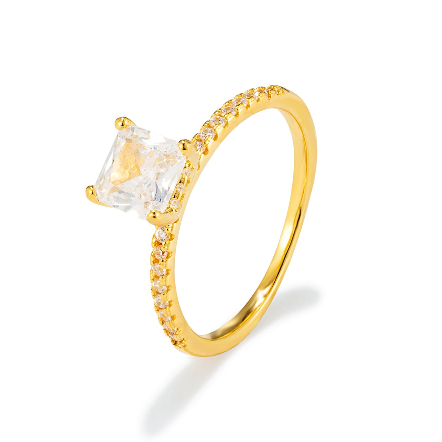 PRINCESS CUT RING | GOLD