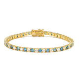 Tennis Bracelet 3mm | Blue | Gold
