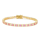 Tennis Bracelet 3mm | Pink | Gold