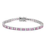 Tennis Bracelet 3mm | Pink | Silver