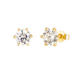 SOLITAIRE STUDS 6 CLAWS | 7mm | GOLD