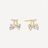Cherry Heart Earrings | Gold
