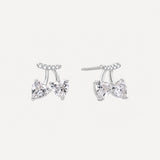 Cherry Heart Earrings | Silver