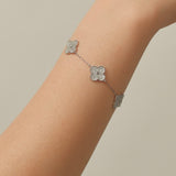 Clover Diamond Bracelet | Silver