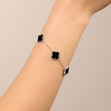Clover Onyx Bracelet | Silver