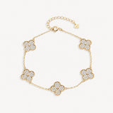 Clover Diamond Bracelet | Gold
