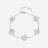 Clover Diamond Bracelet | Silver