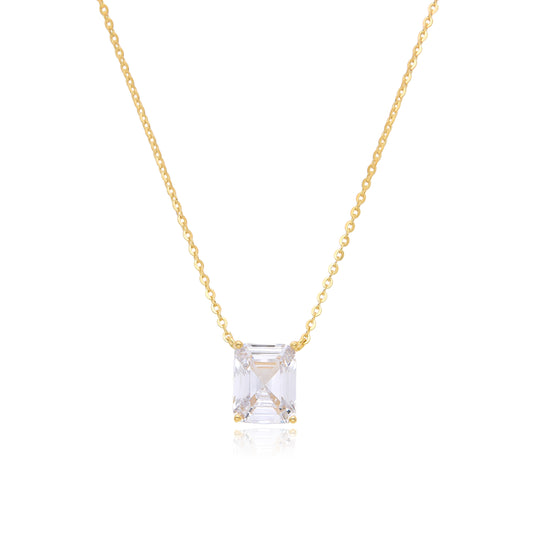 EMERALD CUT NECKLACE | GOLD