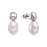 Meliah Pearl Earrings | Silver