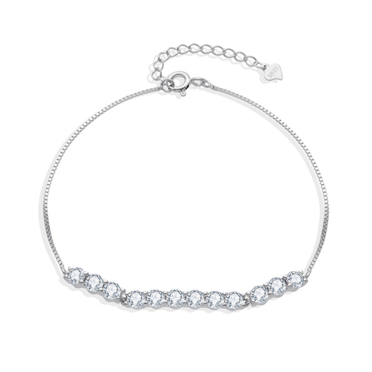 HALF TENNIS BRACELET | SILVER