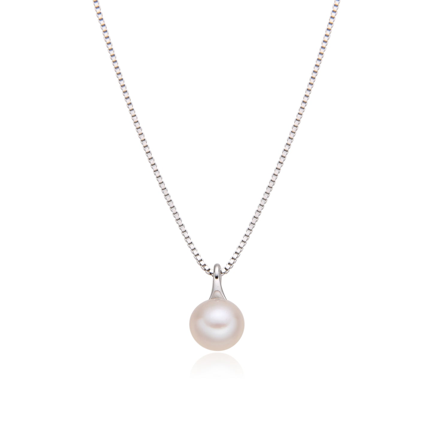 MINIMAL PEARL NECKLACE ｜ SILVER