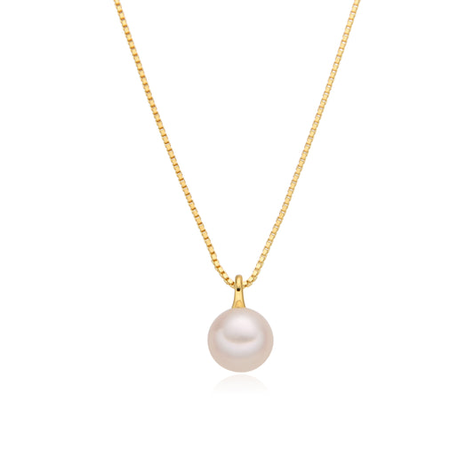 MINIMAL PEARL NECKLACE | GOLD