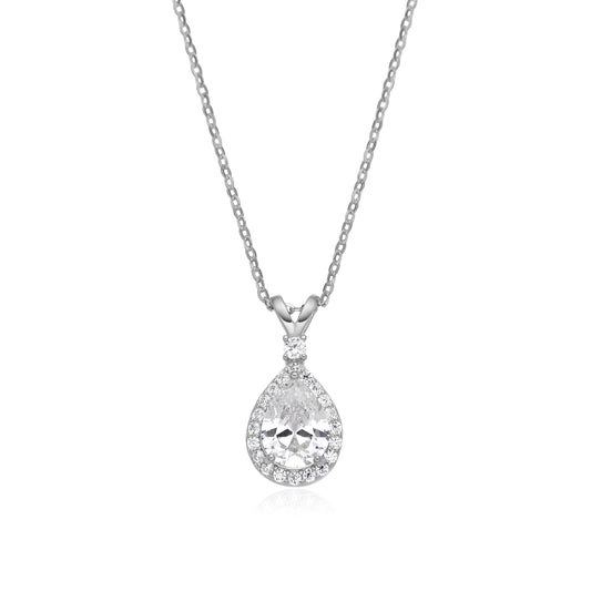 PEAR CUT NECKLACE | SILVER