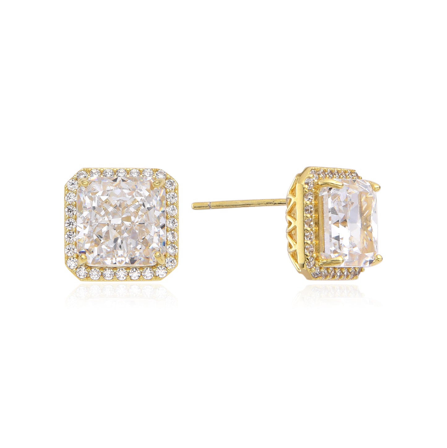 SQUARE CRUSHED ICE EARRINGS | GOLD