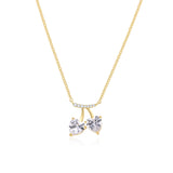 Cherry Heart Necklace | Gold