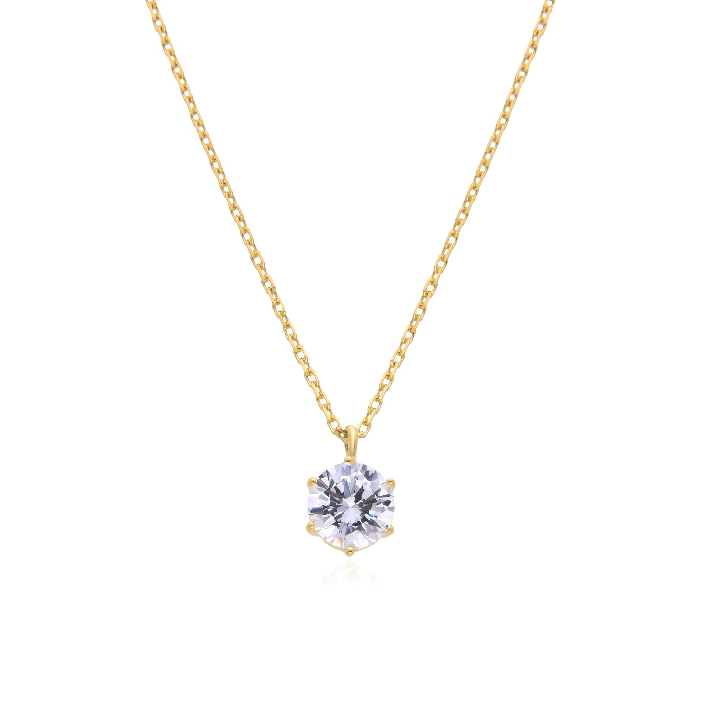 SOLITAIRE 7MM NECKLACE | GOLD