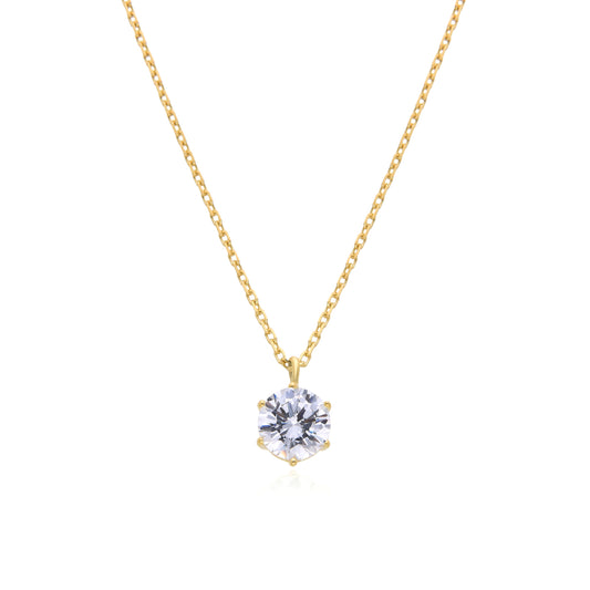 SOLITAIRE 7MM NECKLACE | GOLD