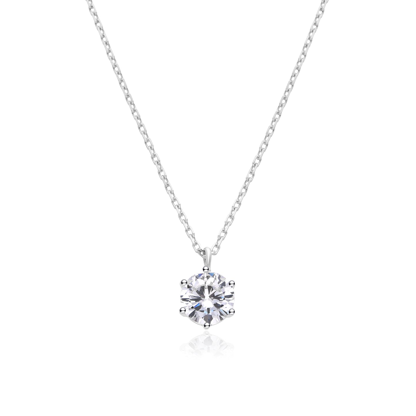 SOLITAIRE 7MM NECKLACE | SILVER