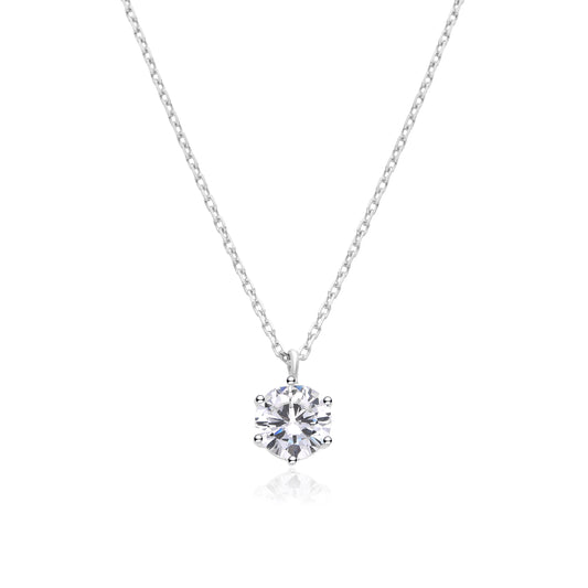 SOLITAIRE 7MM NECKLACE | SILVER