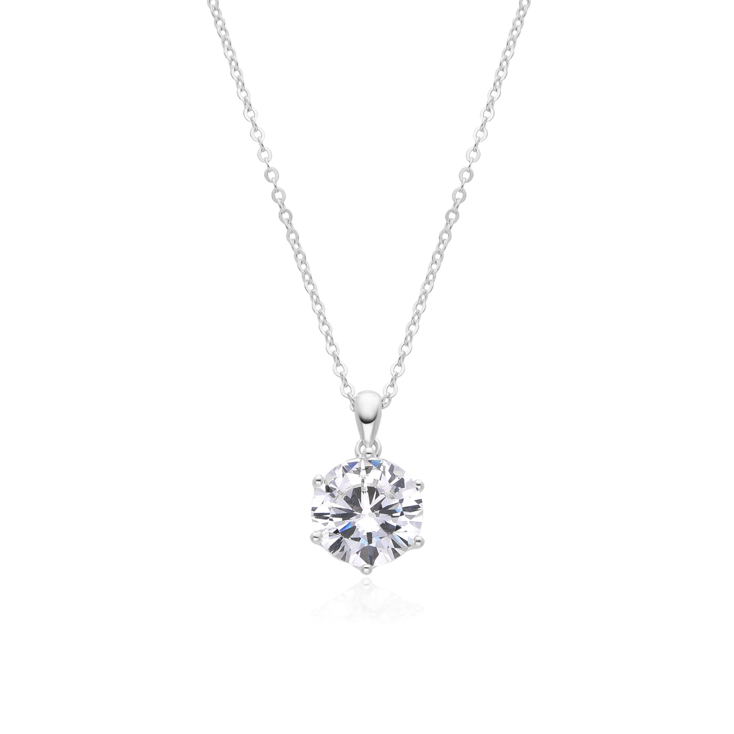 SOLITAIRE 9MM NECKLACE | SILVER