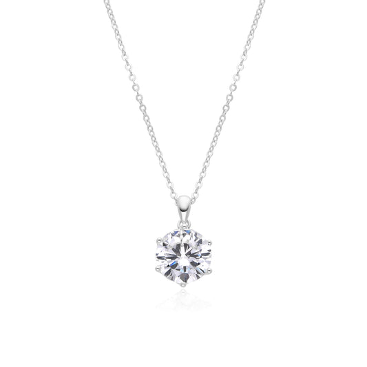 SOLITAIRE 9MM NECKLACE | SILVER