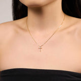 Dainty Cross Necklace | Gold