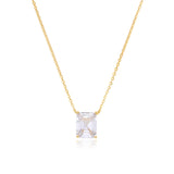 EMERALD CUT NECKLACE | GOLD