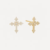 Eve Cross Earrings | Gold