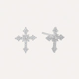 Eve Cross Earrings | Silver