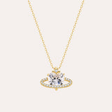 Galaxy Crossheat Necklace | Gold