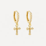 Hope Cross Earrings | Gold
