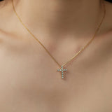 Mary Cross Necklace | Gold