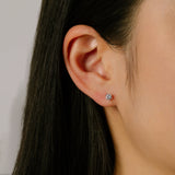 Solitaire Studs 6 Claws | 4mm | Silver