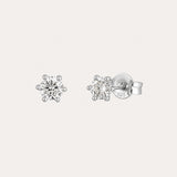 Solitaire Studs 6 Claws | 4mm | Silver