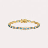 Tennis Bracelet 3mm | Blue | Gold