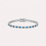 Tennis Bracelet 3mm | Blue | Silver