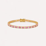Tennis Bracelet 3mm | Pink | Gold