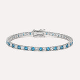 Tennis Bracelet 3mm | Blue | Silver