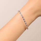 Tennis Bracelet 3mm | Blue | Gold