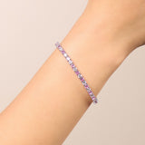 Tennis Bracelet 3mm | Pink | Silver